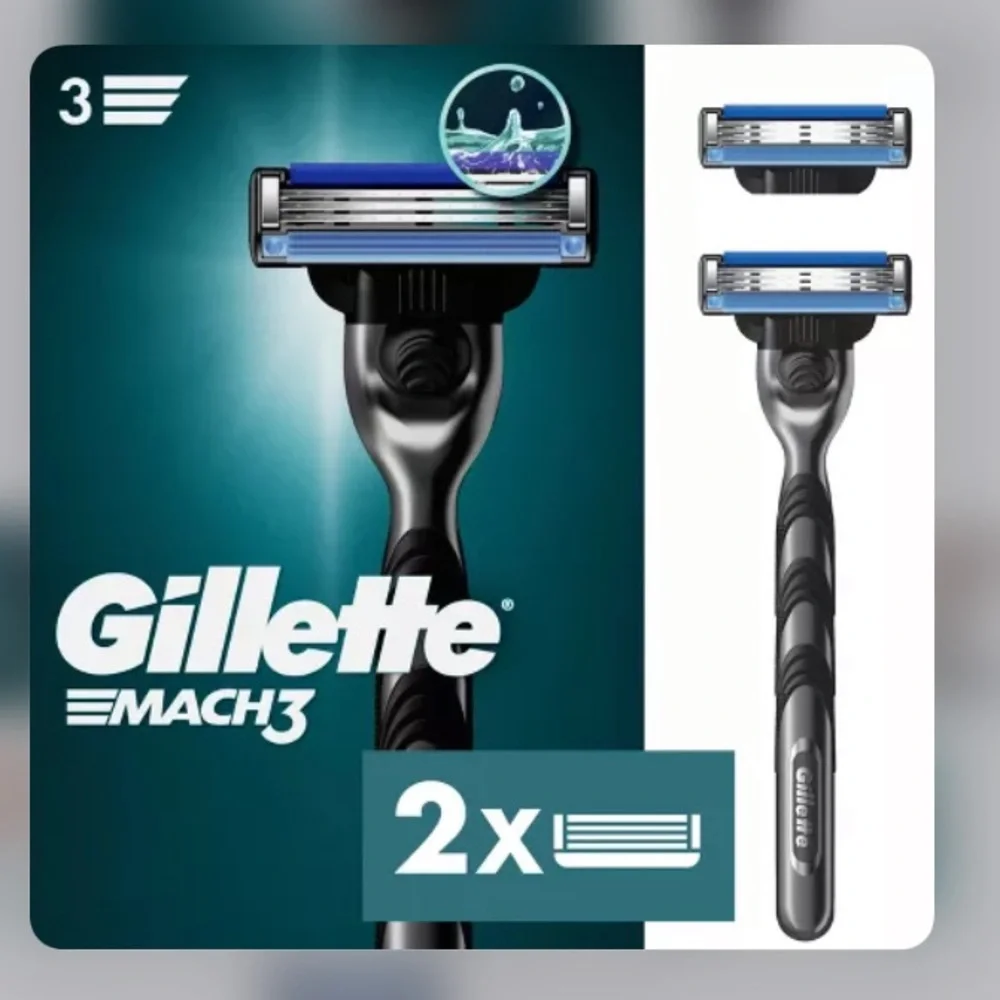 NEW 15ct Gillette Mach3 Cartridges & Razor with 3 Blade Set Bundle